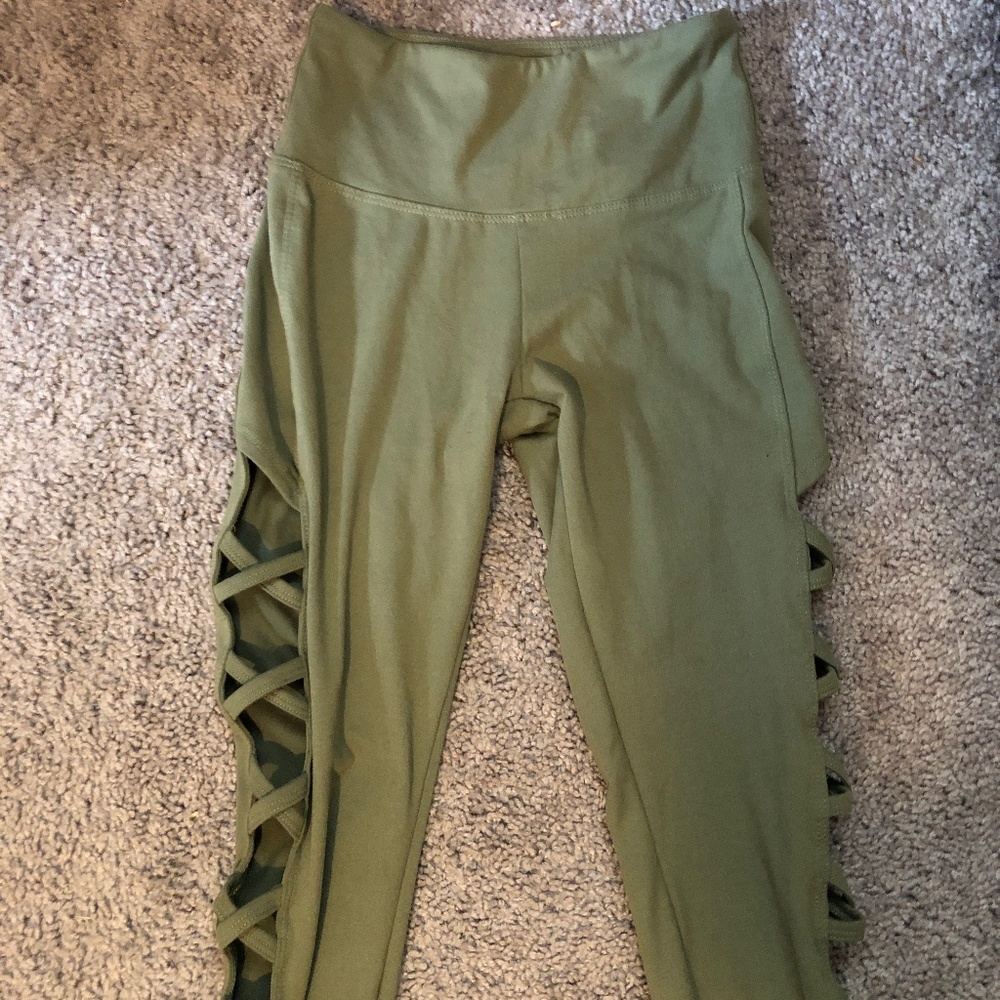 Leggings with cut outs down the legs